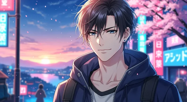 Aesthetic anime boy ultra HD 4K wallpaper background for laptop display
