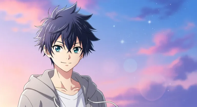 Aesthetic anime boy ultra HD 4K wallpaper background for laptop display