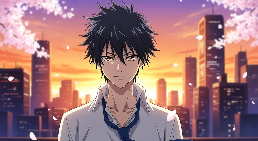 Anime boy stylish ultra HD 4K background wallpaper for desktops and PCs