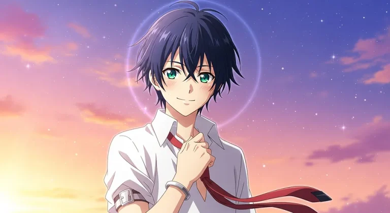 Cool anime boy 4K wallpaper design for laptops and desktop PCs