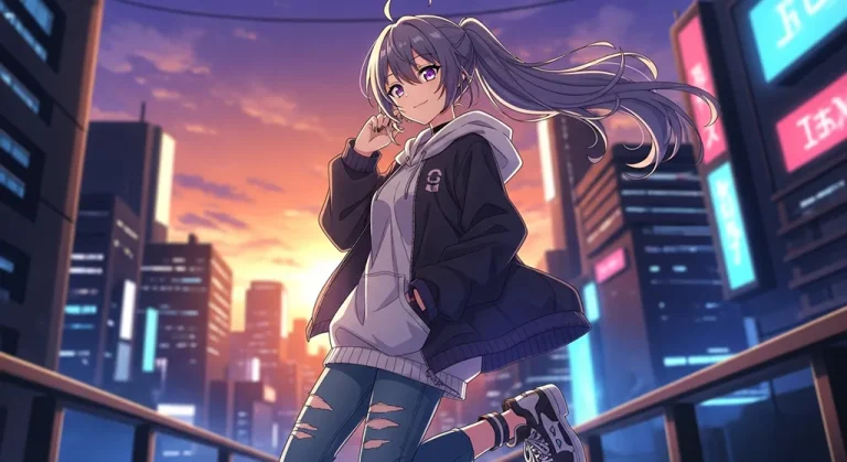 Aesthetic anime girl ultra HD 4K wallpaper background for laptop display