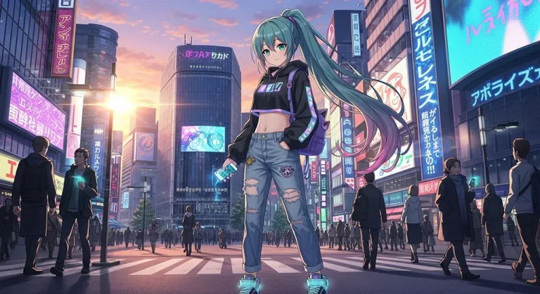 Cool Japanese anime girl HD wallpaper in 4K for laptop and desktop screens