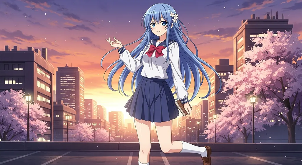 Anime girl ultra HD desktop wallpaper in 4K resolution for computer screens