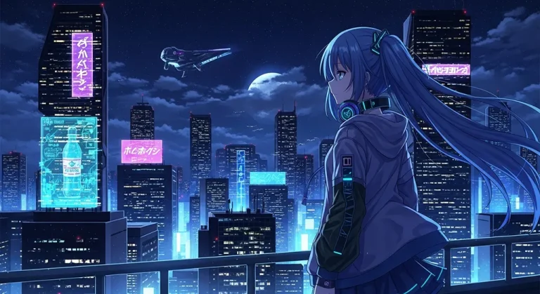 Japanese anime girl 4K background image for widescreen laptops and PCs