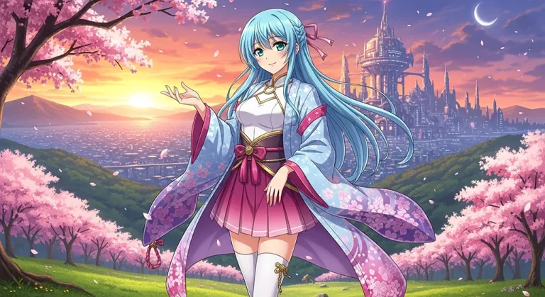 Anime girl detailed 4K desktop wallpaper, high-resolution background image
