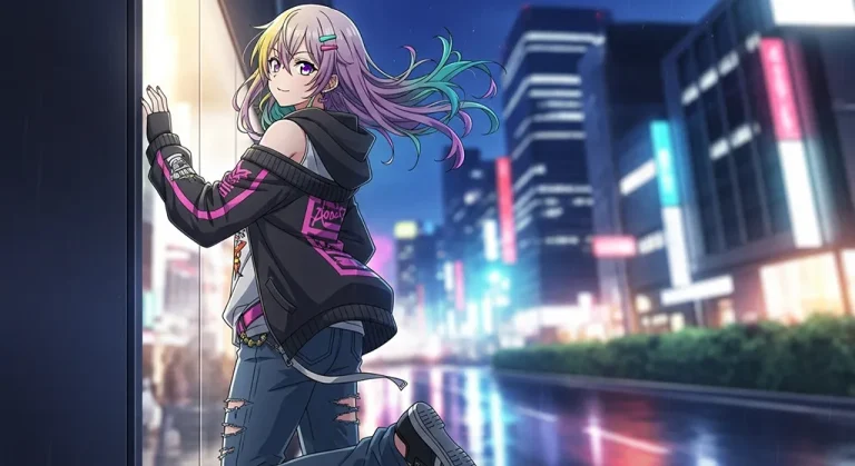 Anime girl stylish ultra HD 4K background wallpaper for desktops and PCs