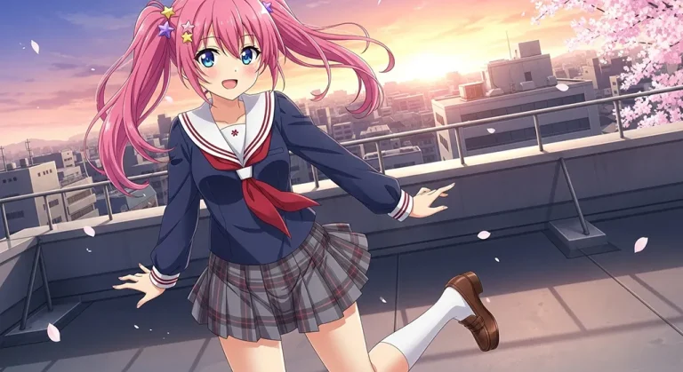 Anime girl stylish ultra HD 4K background wallpaper for desktops and PCs