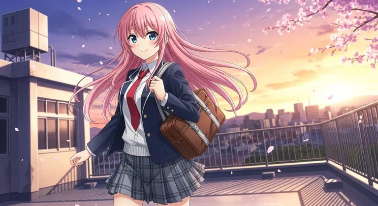 Aesthetic anime girl ultra HD 4K wallpaper background for laptop display