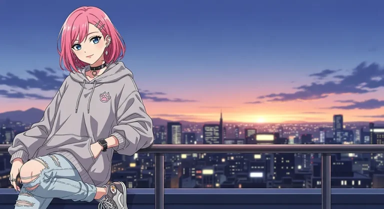Anime girl stylish 4K desktop wallpaper for laptop background display