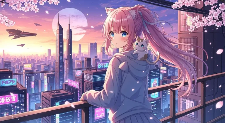 Anime girl 4K HD wallpaper image for widescreen desktop PCs and laptops