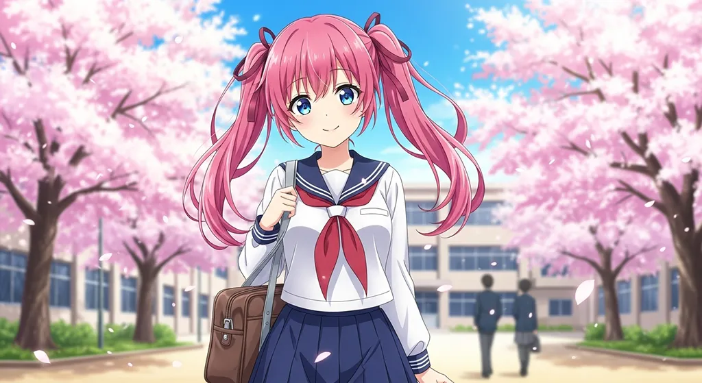 Stylish anime girl desktop wallpaper, 4K ultra HD for laptop display