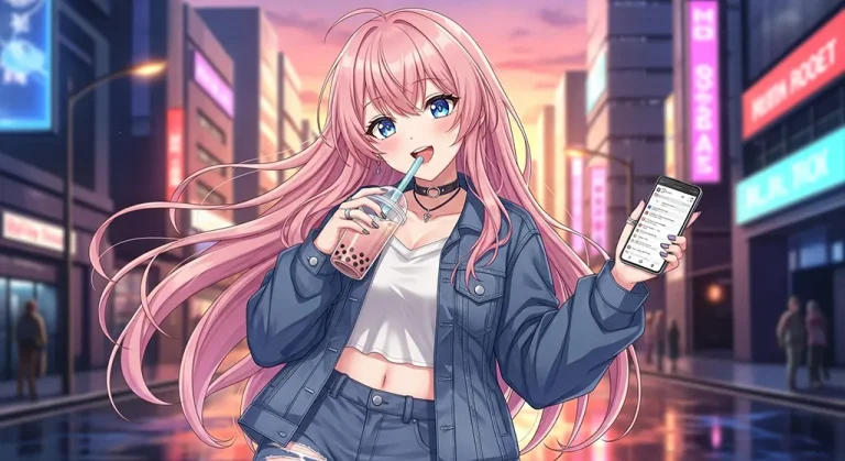 Cool anime girl 4K wallpaper design for laptops and desktop PCs