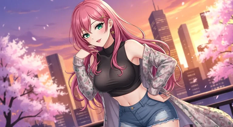 Anime girl aesthetic wallpaper for laptop and desktop in 4K resolution