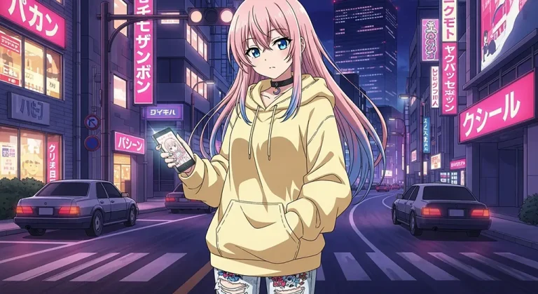 Aesthetic anime girl 4K wallpaper for computer screen backgrounds