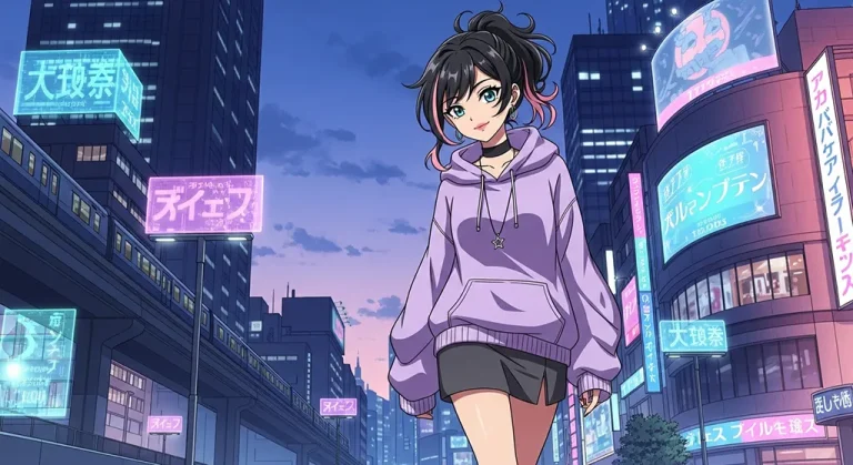 Japanese anime girl wallpaper in 4K for desktop PC and widescreen laptops