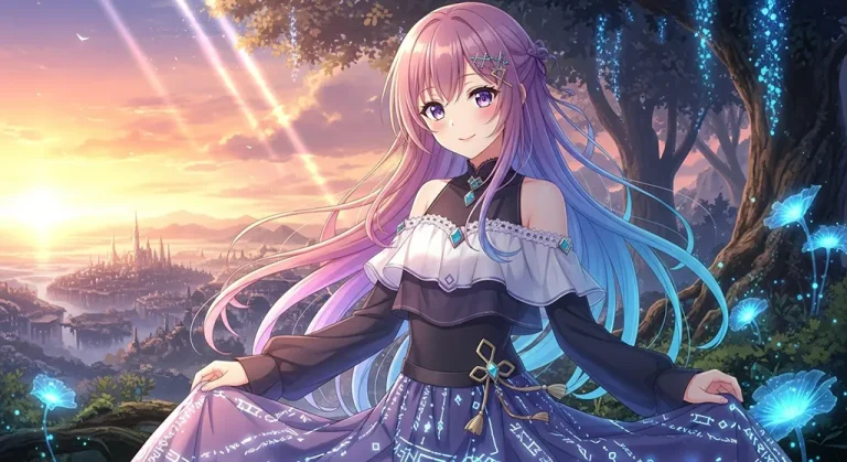 Anime girl aesthetic wallpaper in 4K ultra HD for laptop and desktop screens