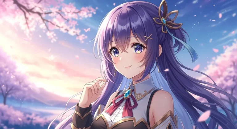 Cool anime girl 4K wallpaper design for laptops and desktop PCs