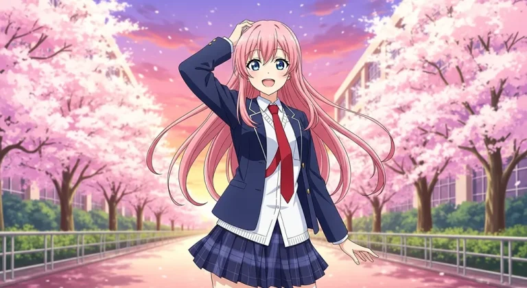 Aesthetic anime girl 4K wallpaper for computer screen backgrounds