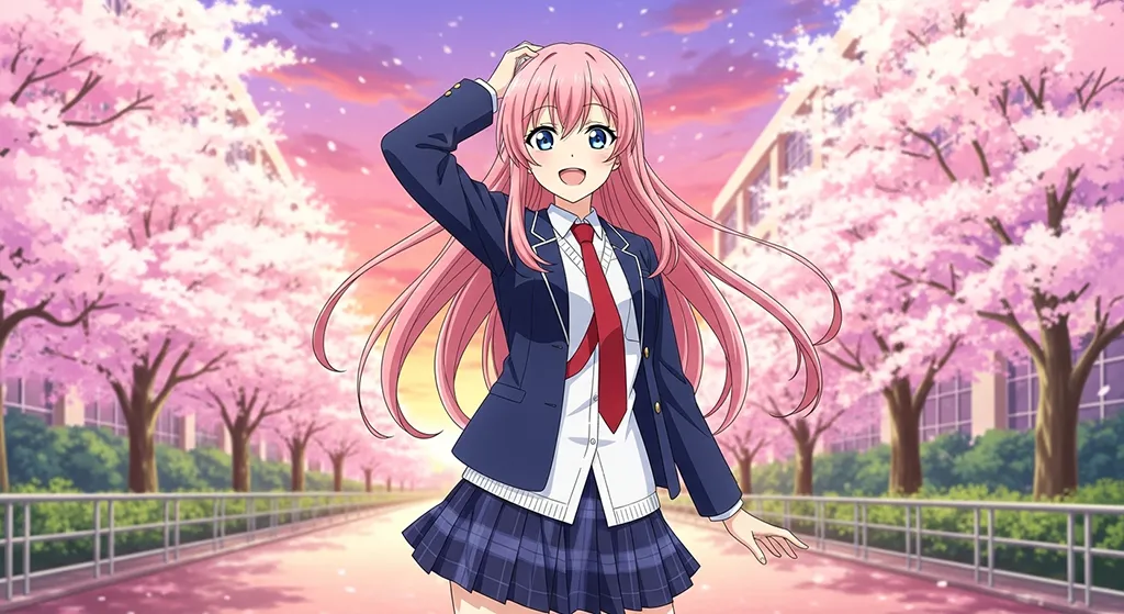 Aesthetic anime girl 4K wallpaper for computer screen backgrounds