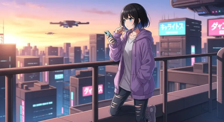 Anime girl stylish ultra HD 4K background wallpaper for desktops and PCs