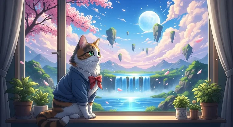Anime animal backgrounds with bright and vibrant color schemes.