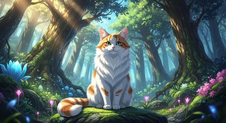 Adorable anime animals in beautiful wallpaper designs.