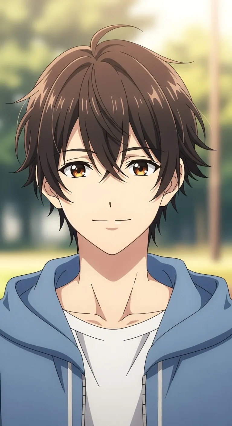 anime boy brown hair phone wallpaper 4k