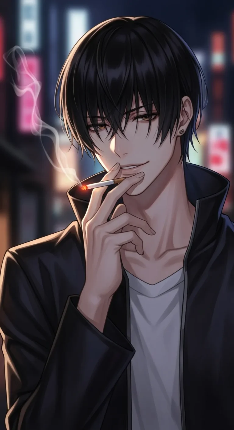 anime boy dramatic pose 4k phone background