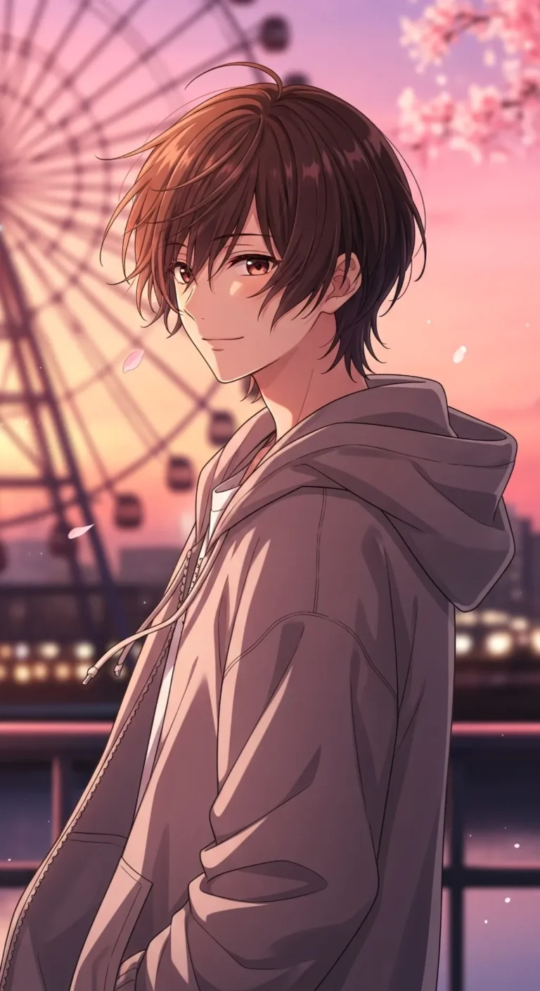 anime boy rooftop scene phone wallpaper 4k