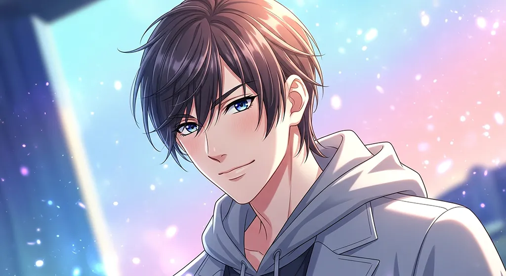 Anime boy illustration for laptop background