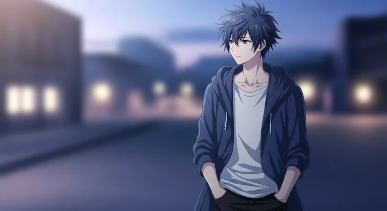 anime boy high quality animated art