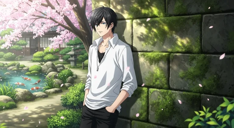 anime boy detailed texture background