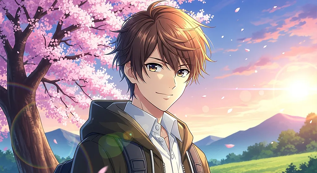 Cute anime boy design for desktop