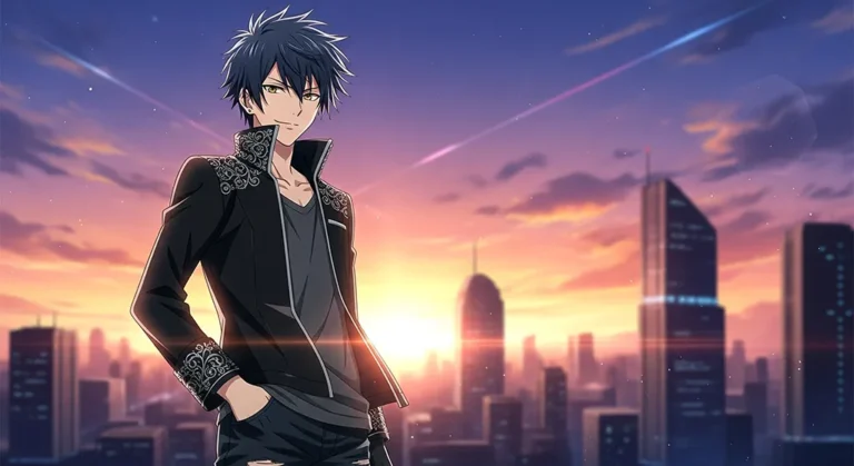 Stylish anime boy portrait for desktop wallpaper