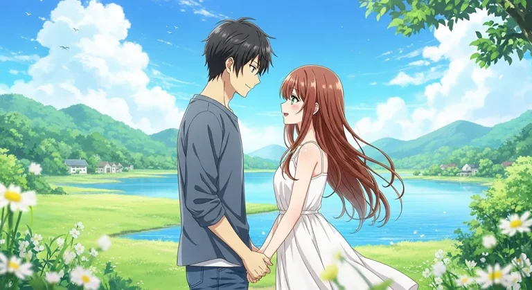 Couple anime illustration for desktop