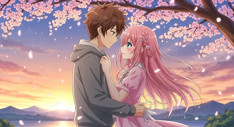 Couple love anime art wallpaper for desktop