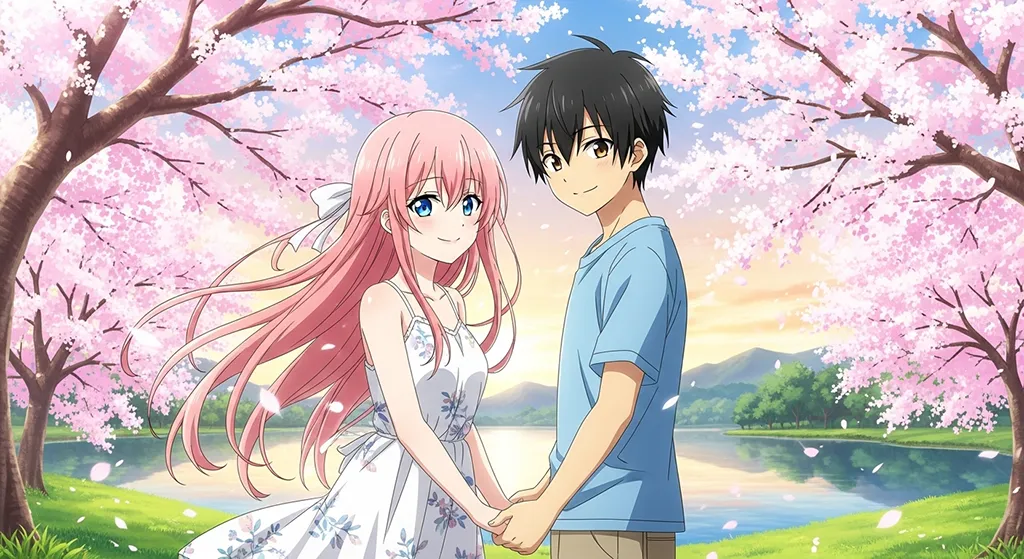 Sweet couple art wallpaper for laptop