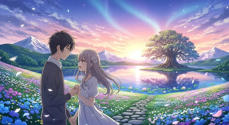 Cute couple background for anime wallpaper