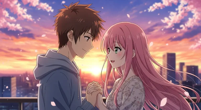 Desktop anime wallpaper romantic couple