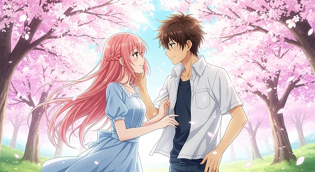 Anime lovers wallpaper in couple design
