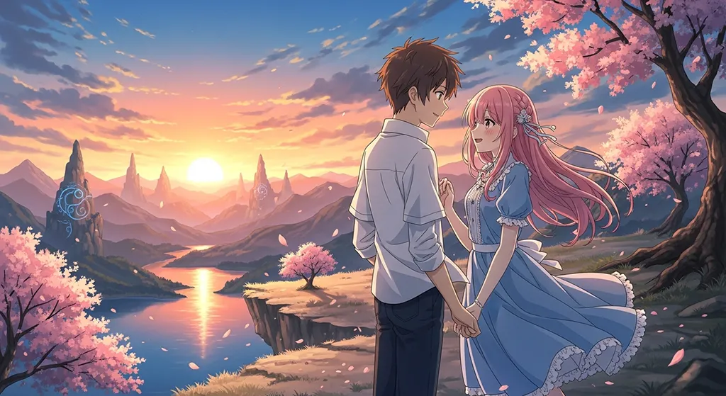 Cute anime couple wallpaper for PC