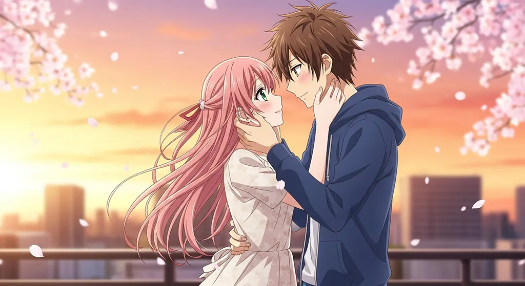 Anime couple scene for desktop wallpaper