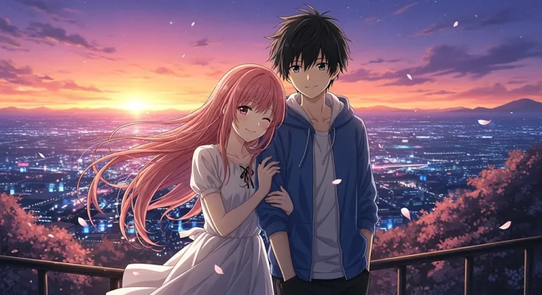 Anime lovers romantic art wallpaper