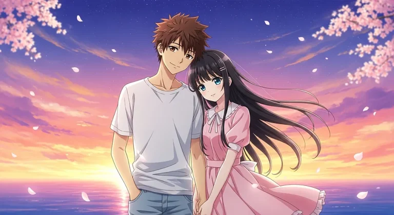 Cute anime couple love desktop wallpaper