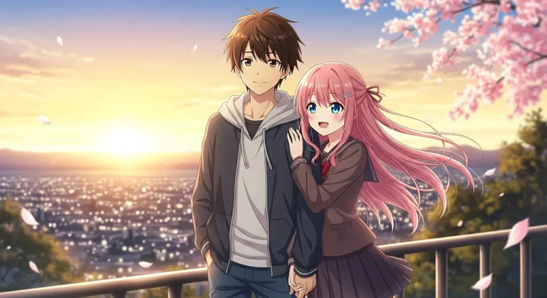 Couple anime design for desktop background