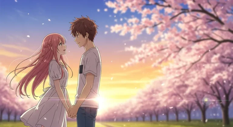 Couple wallpaper in anime style