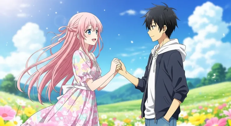 Romantic anime couple wallpaper for laptop