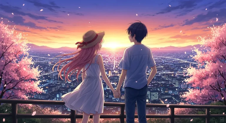 Anime couple design for desktop wallpaper