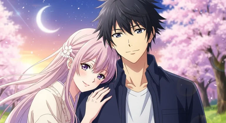 Romantic anime lovers desktop wallpaper
