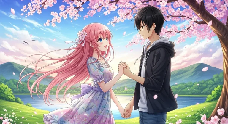 Cute couple anime wallpaper for PC screen